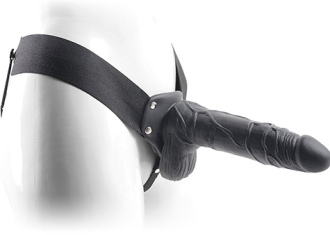 Proteză de penis neagră cu testicule - Real Rapture - 20.5cm