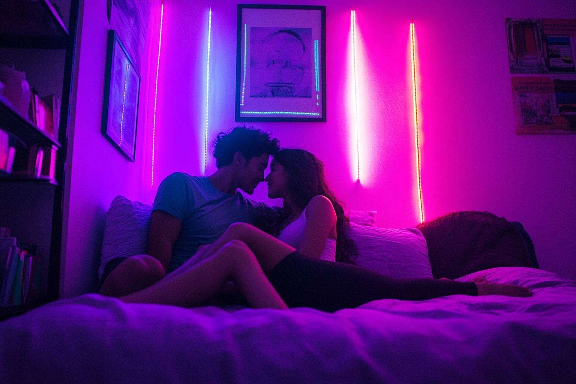 un cuplu într-o cameră de sex
