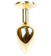 Plug anal auriu cu cristal roz
