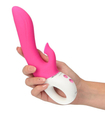 Vibrator G-spot din silicon cu proeminență clitoridiană