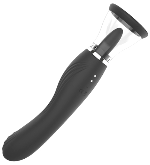 Vibrator cu limbă și funcție de aspirație
