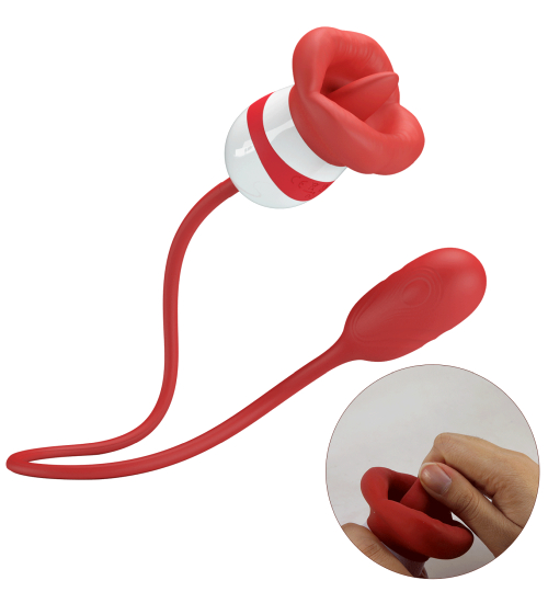 Stimulator 2 în 1 cu limbă și glonț vibrator