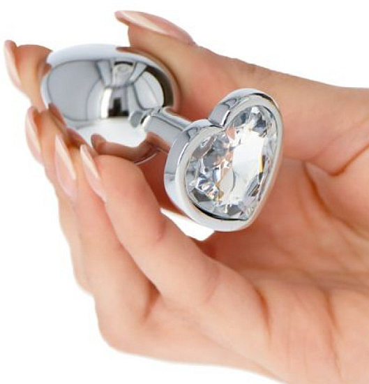Dop argintiu cu cristal alb  