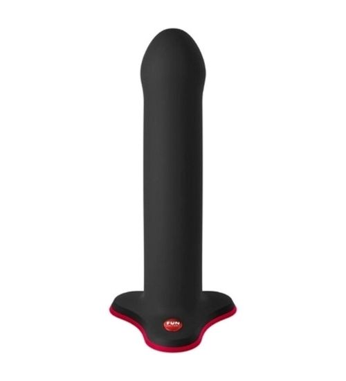 Dildo negru din silicon cu ventuză roșie