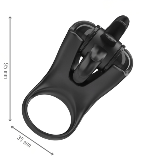 Inel vibrator cu stimulator clitoridian rotativ