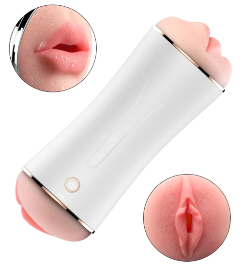 Masturbator cu două fețe cu vibrații