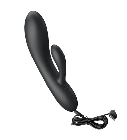 Vibrator negru bunny la îndemână