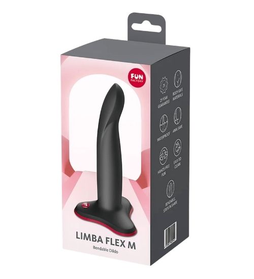 Dildo negru din silicon cu corp modelabil