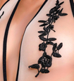 Body Wetlook V cu broderie