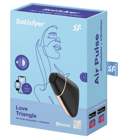 Triunghiul dragostei stimulator cu unde de aer și vibrații