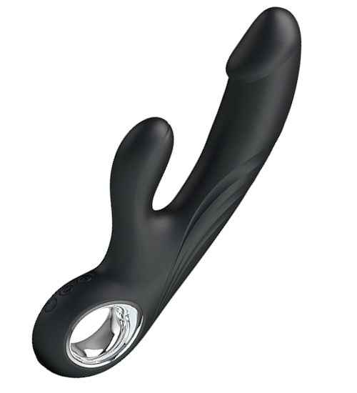 Vibrator din silicon cu stimulator clitoridian 
