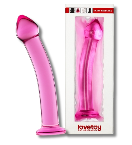 Dildo de sticlă roz 
