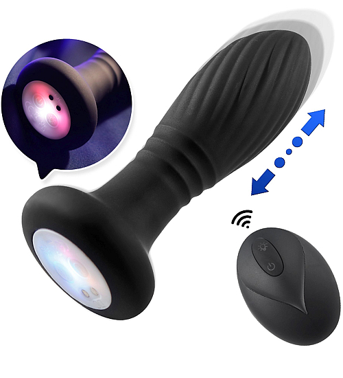 Plug anal cu mișcări și iluminare progresivă 