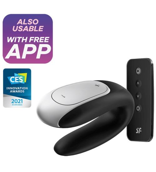 Stimulator de cuplu negru Satisfyer