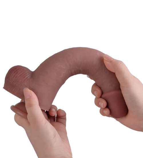 Dildo flexibil din silicon de 24 cm cu ventuză