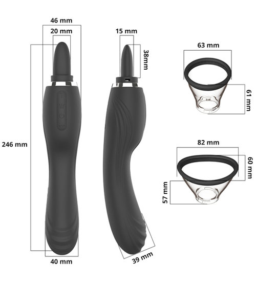 Vibrator cu limbă și funcție de aspirație