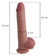 Dildo flexibil din silicon de 24 cm cu ventuză 