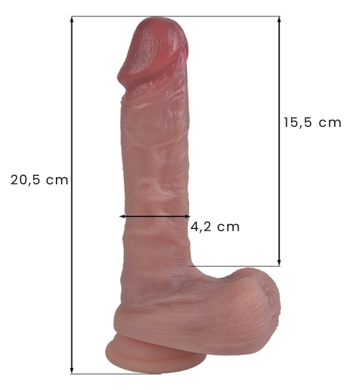 Dildo din silicon de culoare carne cu ventuză