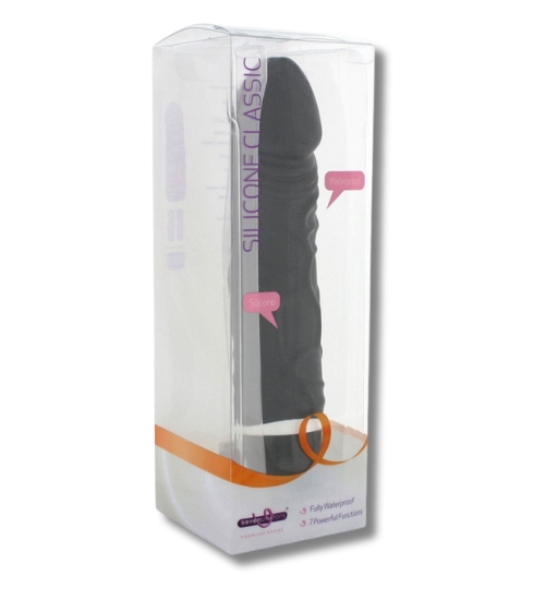 Vibrator negru - 7 vibrații, pulsații