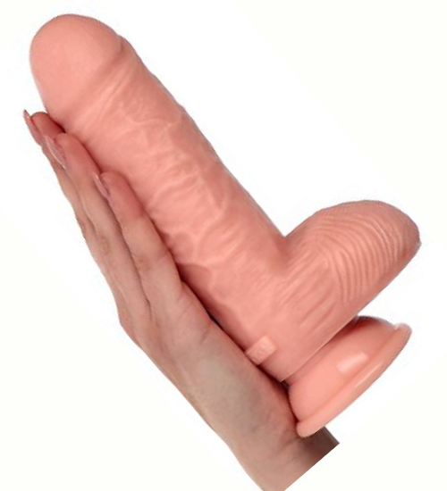 Dildo de culoare carne cu ventuză
