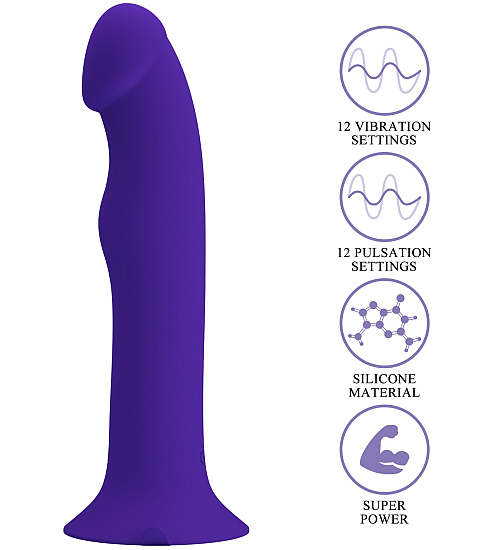 Dildo cu vibrații și interior pulsant