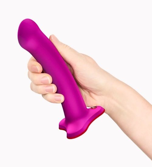 Dildo roz neted cu ventuză roșie