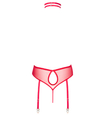 Body roșu din dantelă cu choker