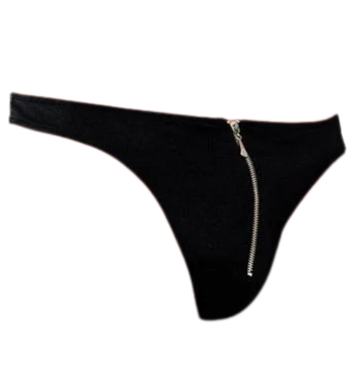 Tanga negru cu glisieră