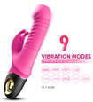 Vibrator iepuraș roz - cu nervuri