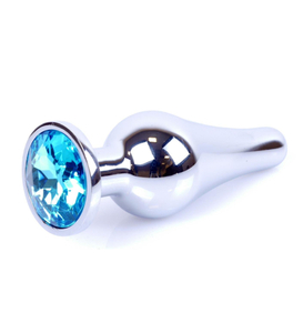 Plug anal argintiu cu diamant