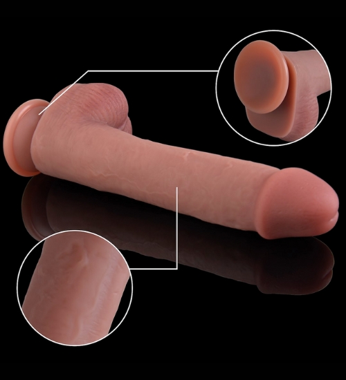 Dildo flexibil din silicon de 24 cm cu ventuză