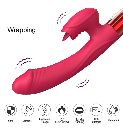 Vibrator din silicon cu funcție de încălzire