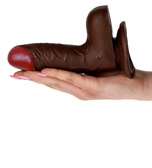 Vibrator cu ventuză maro