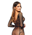 Bodystocking negru cu mânecă lungă