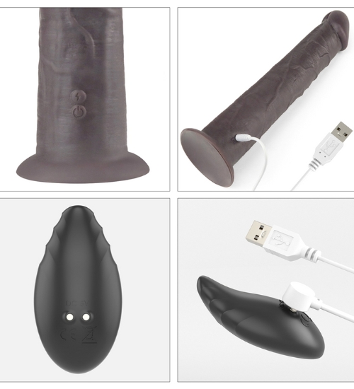 Dildo întunecat cu telecomandă wireless