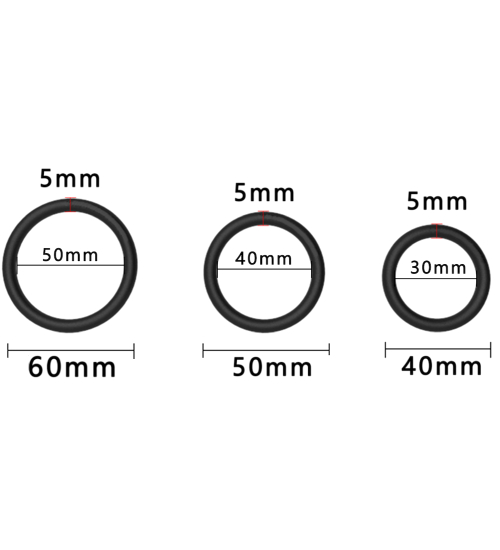 Set de 3 inele de erecție din silicon
