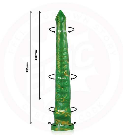 Dildo epic cu tentacule de caracatiță verde