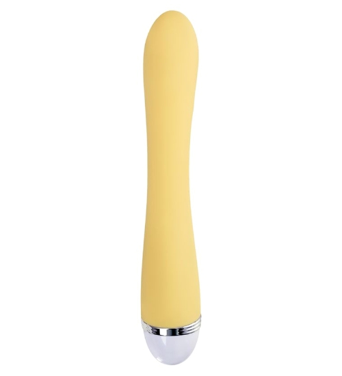 Vibrator galben cu proeminență pentru stimularea clitorisului