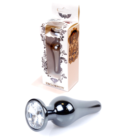 Plug anal negru cu diamant