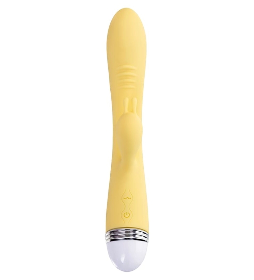 Vibrator galben cu proeminență pentru stimularea clitorisului