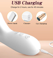 Vibrator alb cu rotație și limbă