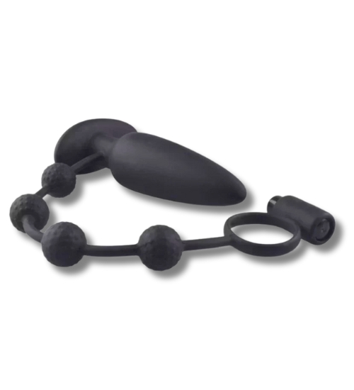 Dop anal vibrator cu inel