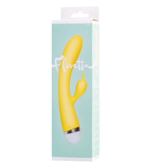 Vibrator galben cu proeminență pentru stimularea clitorisului