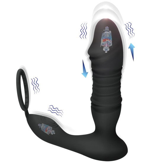 Masajor de prostată cu mișcare alternativă controlat prin telefon
