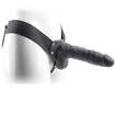 Proteză de penis neagră cu vibrații - Real Rapture - 16.8cm