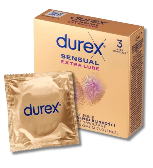 Super subțire Durex Sensual Extra Lube 3 buc.