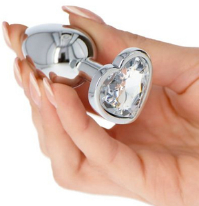 Dop argintiu cu cristal alb
