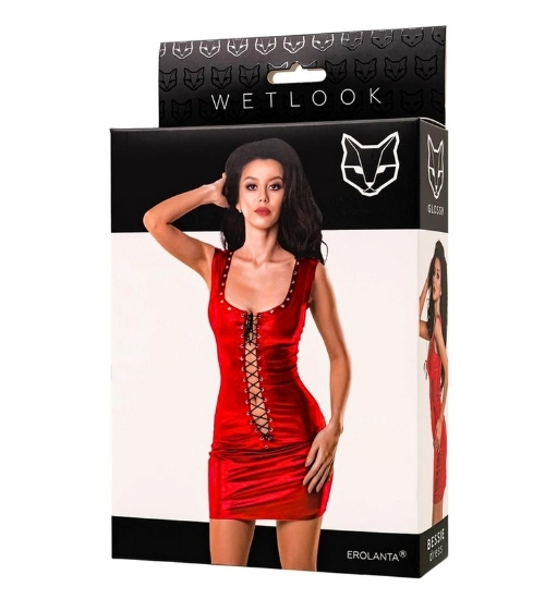 Rochie din dantelă roșie + tanga
