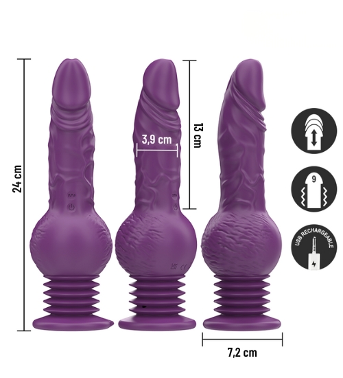 Vibrator violet cu mișcare sus-jos