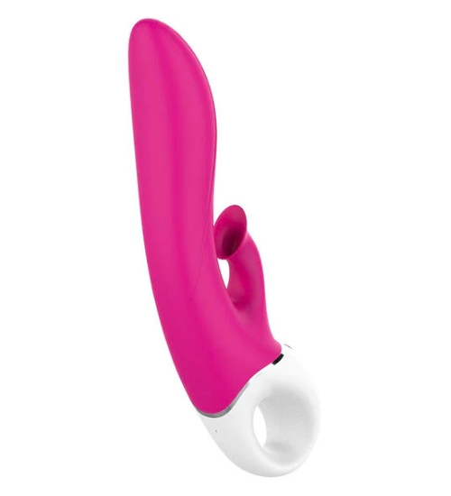 Vibrator G-spot din silicon cu proeminență clitoridiană